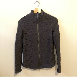 Sno Skins Black Patterned Zip Up Sweatshirt Size Medium